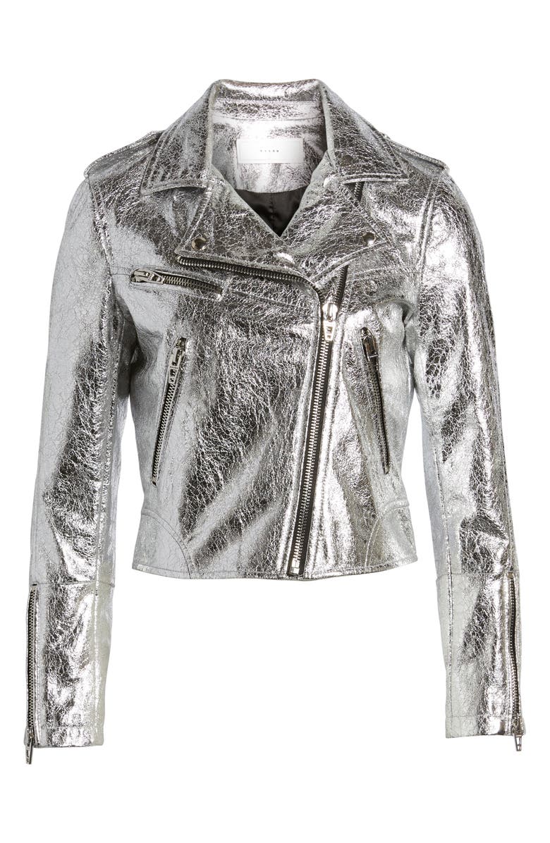 BLANKNYC Metallic Faux Leather Moto Jacket, Alternate, color, 
