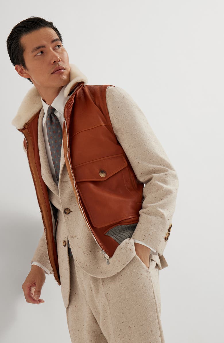 Brunello Cucinelli Padded vest, Alternate, color, Brown