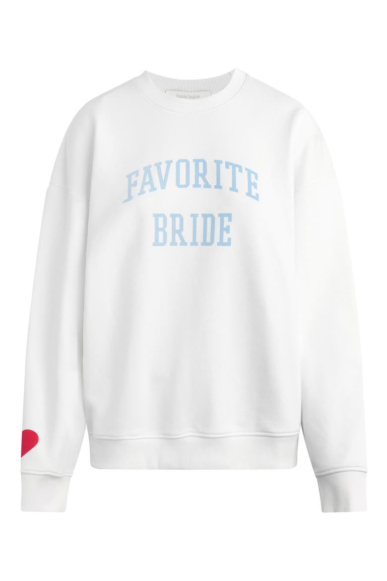 Favorite Bride Cotton Blend Sweatshirt, Alternate, color, BRIGHT WHITE