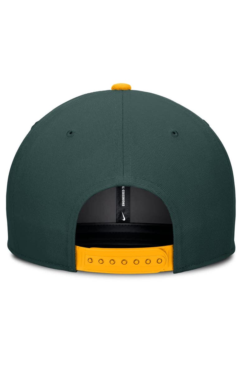 Men's Nike Green/Gold Athletics Pro Performance Snapback Hat, Alternate, color, Green