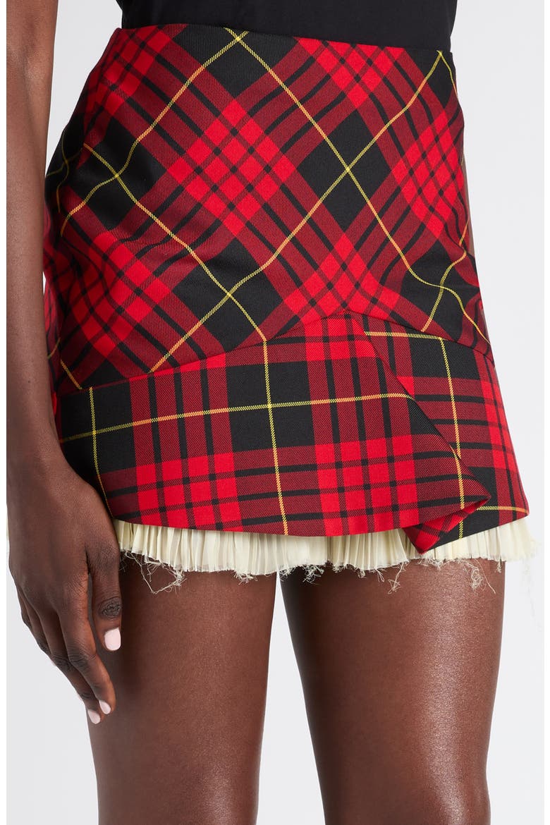 Kickback Tartan Miniskirt, Alternate, color, BORDEAUX