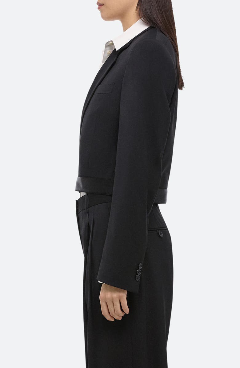 Helmut Lang Wool Wrap Crop Blazer, Alternate, color,