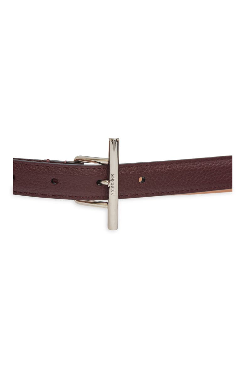 Sling Leather Belt, Alternate, color, CRANBERRY/ SILVER