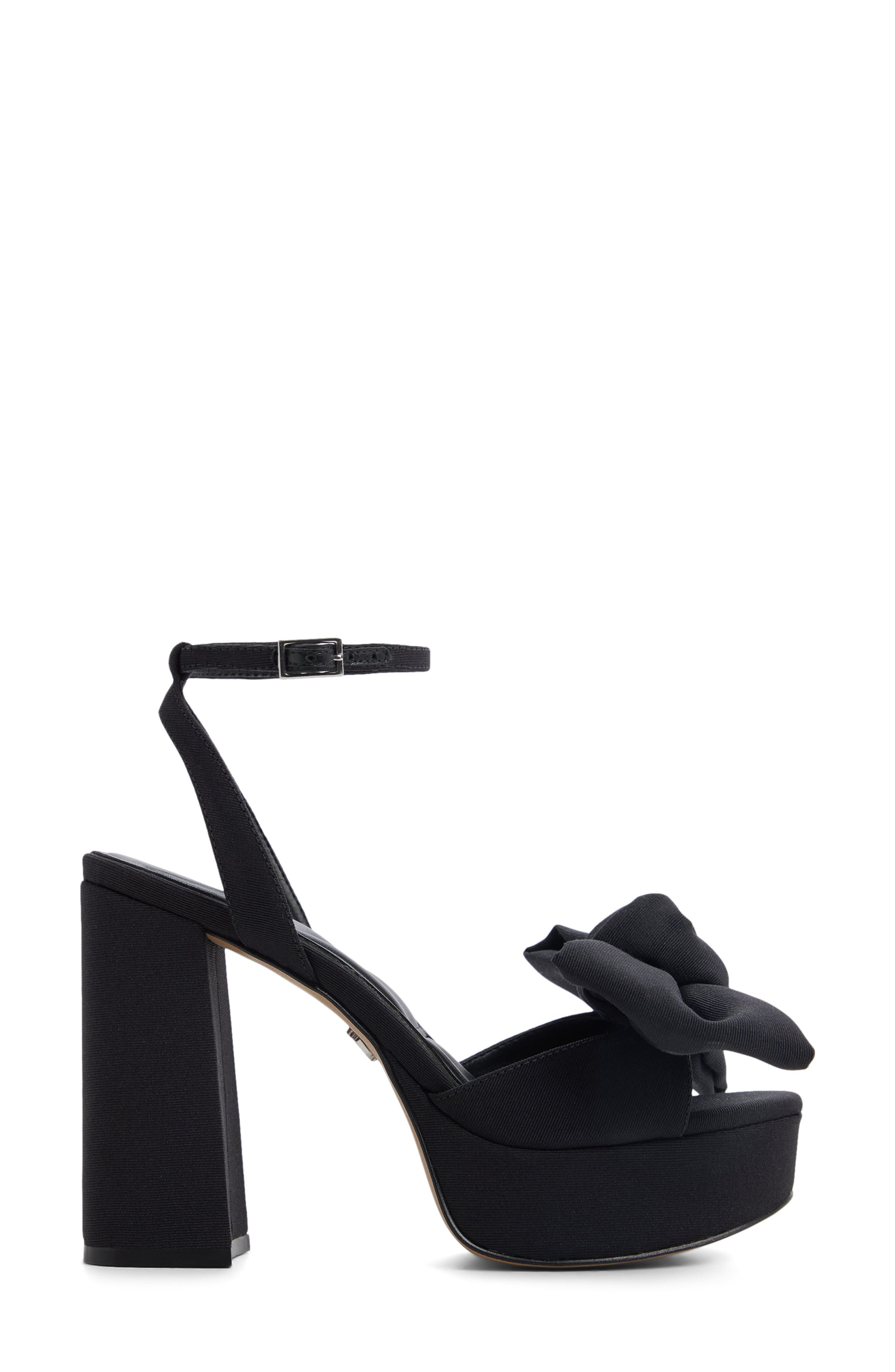 ALDO Luscious Ankle Strap Platform Sandal, Alternate, color, Black