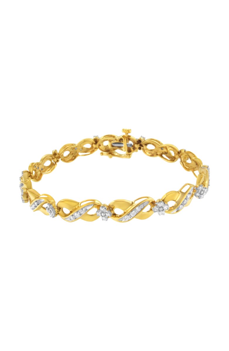 Haus of Brilliance 10K Yellow Gold Round-Cut Diamond Infinite Love Bracelet, Alternate, color, Yellow