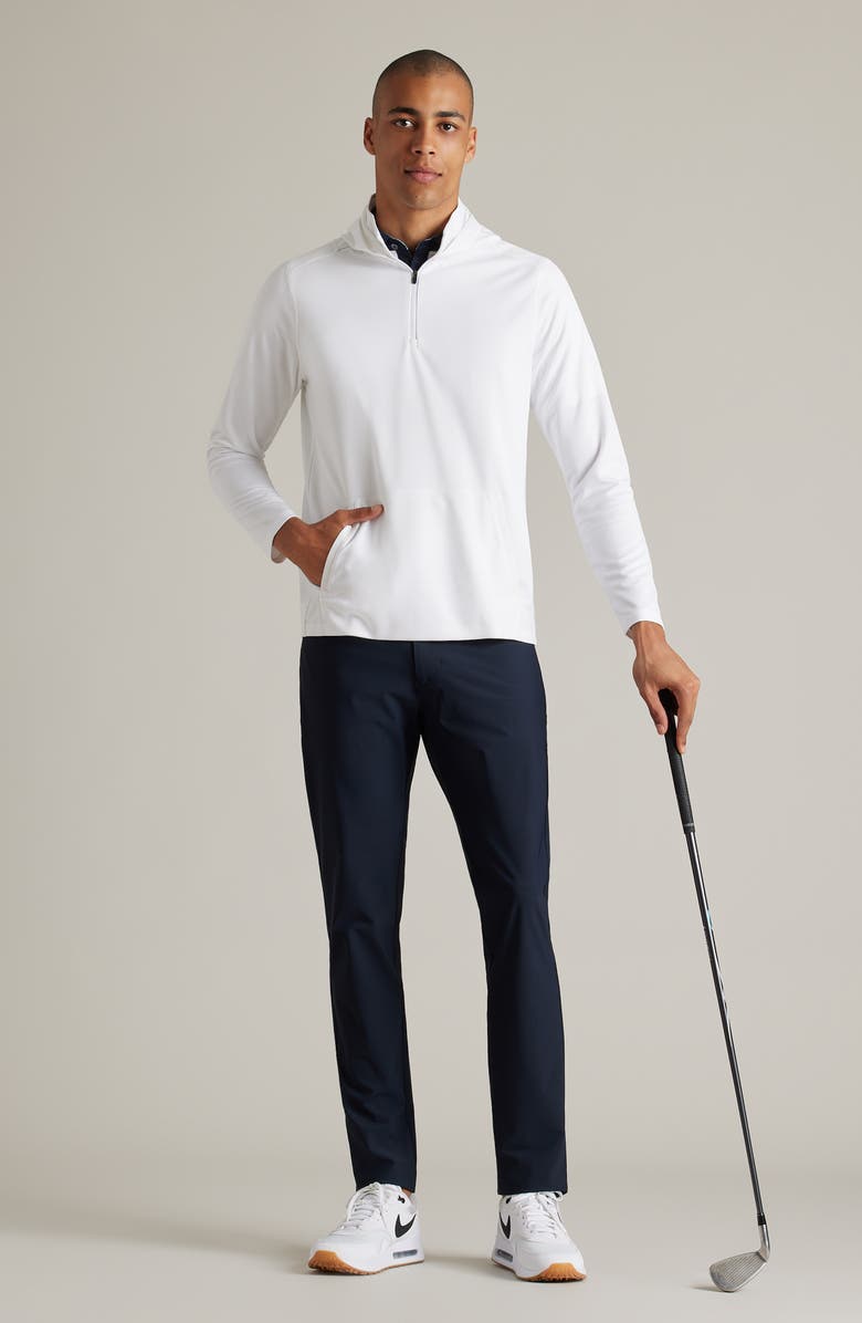 Rhone Clubhouse Performance Quarter Zip Hoodie, Alternate, color, Bright White