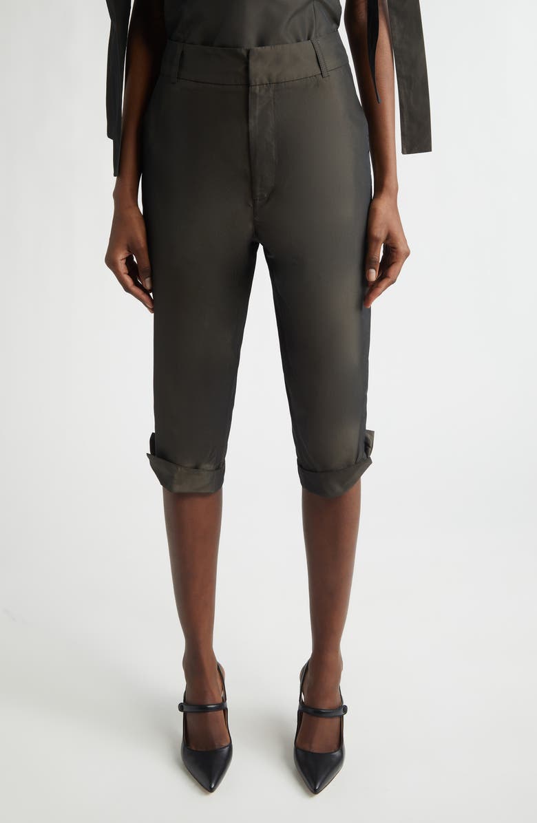 renaissance renaissance Sami Duchesse Satin Capri Pants, Main, color, Brown