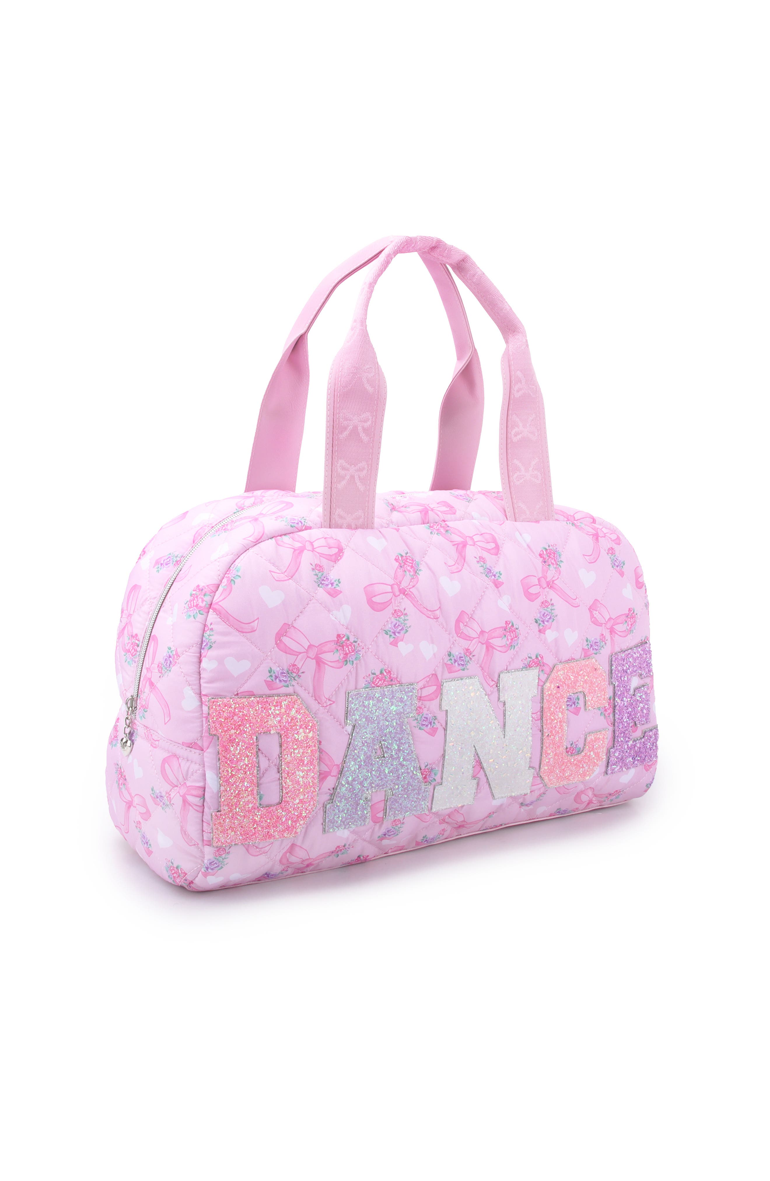 OMG Accessories Kids' Dance Bow Quilted Medium Duffle Bag, Alternate, color, 
