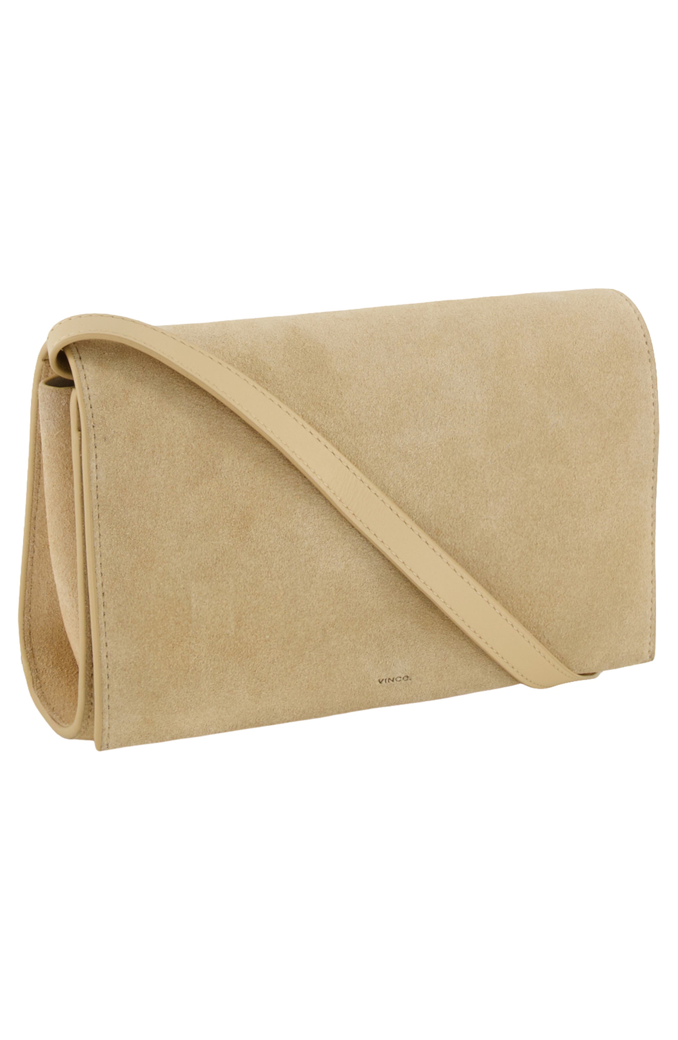 Vince Suede Wallet on a Strap, Alternate, color, Maiz