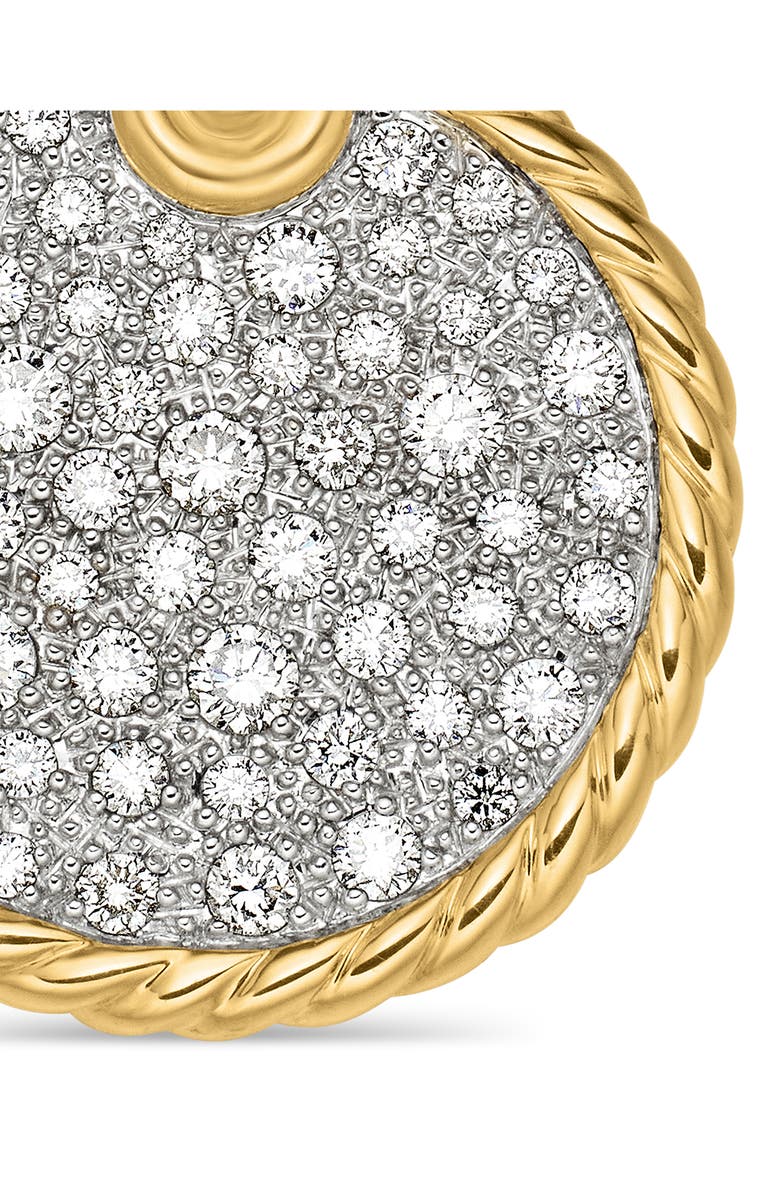 David Yurman Elements Pavé Diamond Disc Pendant in 18K Yellow Gold, Alternate, color, 
