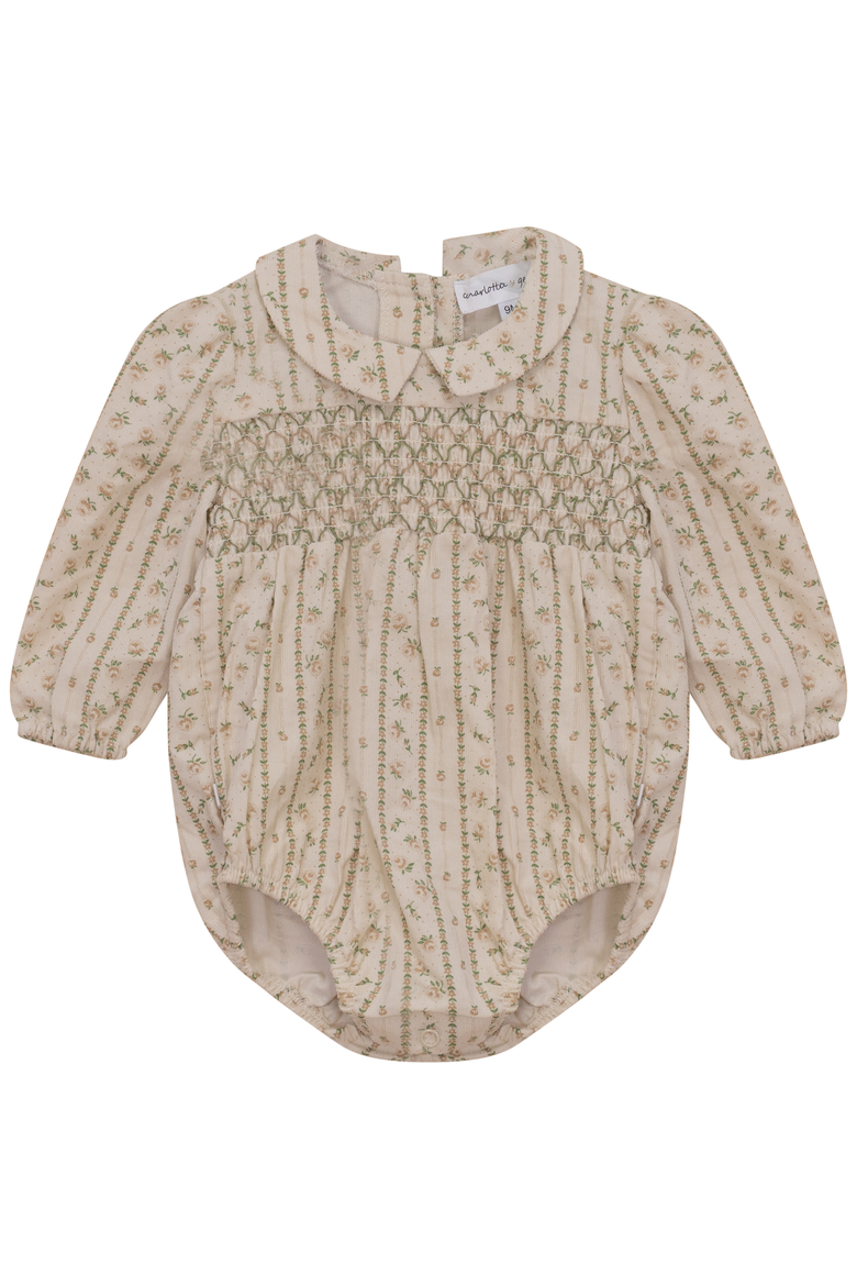 Cotton Corduroy Flower Print Bubble, Main, color, Cream