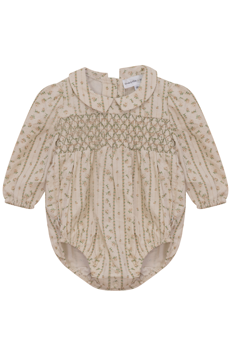 Charlotte & George Cotton Corduroy Flower Print Bubble, Main, color, Cream