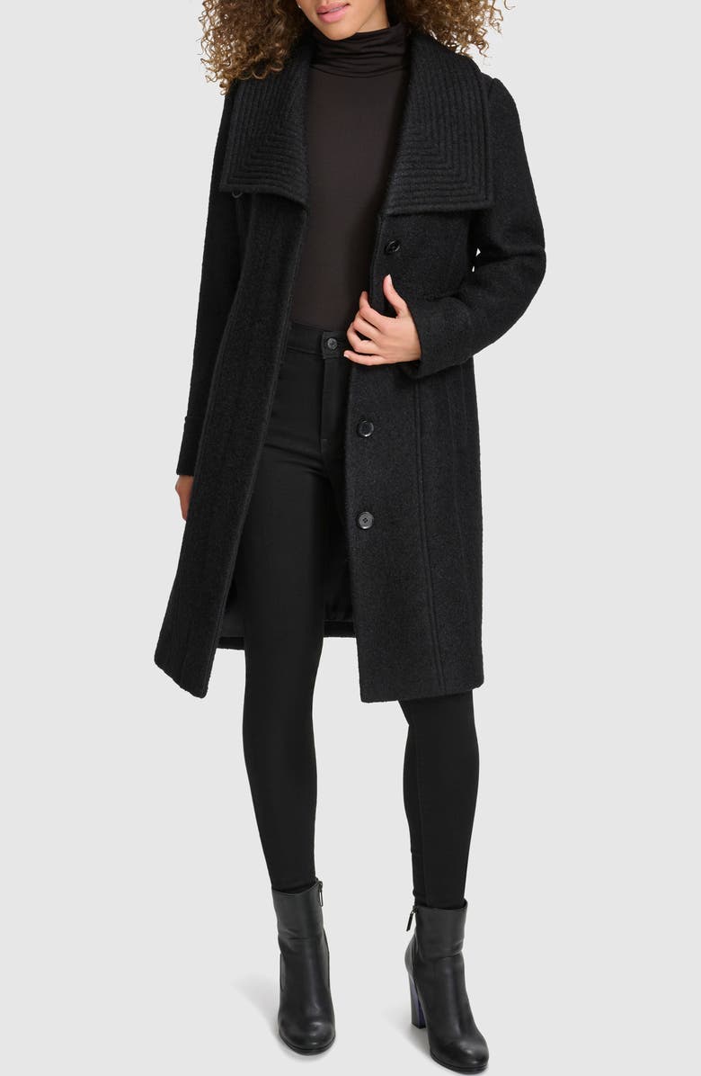 Kenneth Cole Pressed Bouclé Trapunto Collar Coat, Alternate, color, 