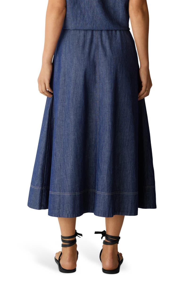 Eileen Fisher Organic Cotton Denim Skirt, Alternate, color, Dark Indigo