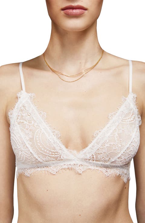 Ivory Lace Bra With Trim
