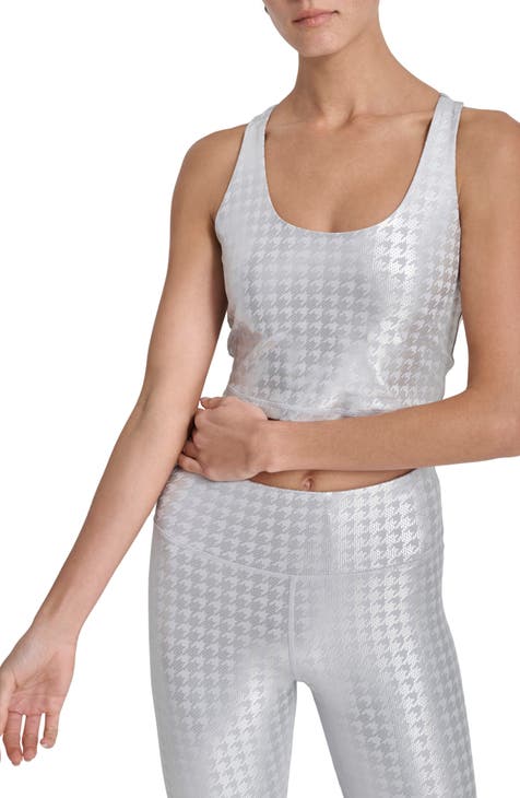 Houndstooth Foiled Racerback Tank