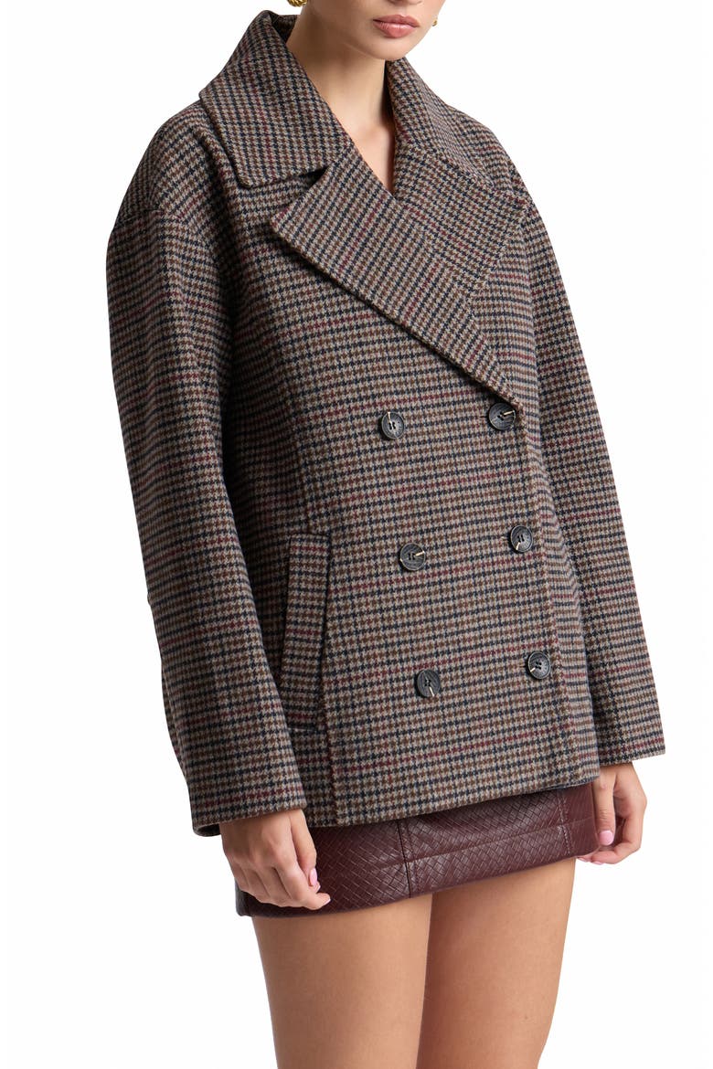 Houndstooth Peacoat, Alternate, color, NAVY - BROWN HOUNDSTOOTH