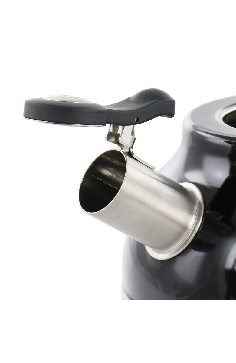 Kenmore 2.3 Quart Stainless Steel Whistling Tea Kettle, Alternate, color, Black