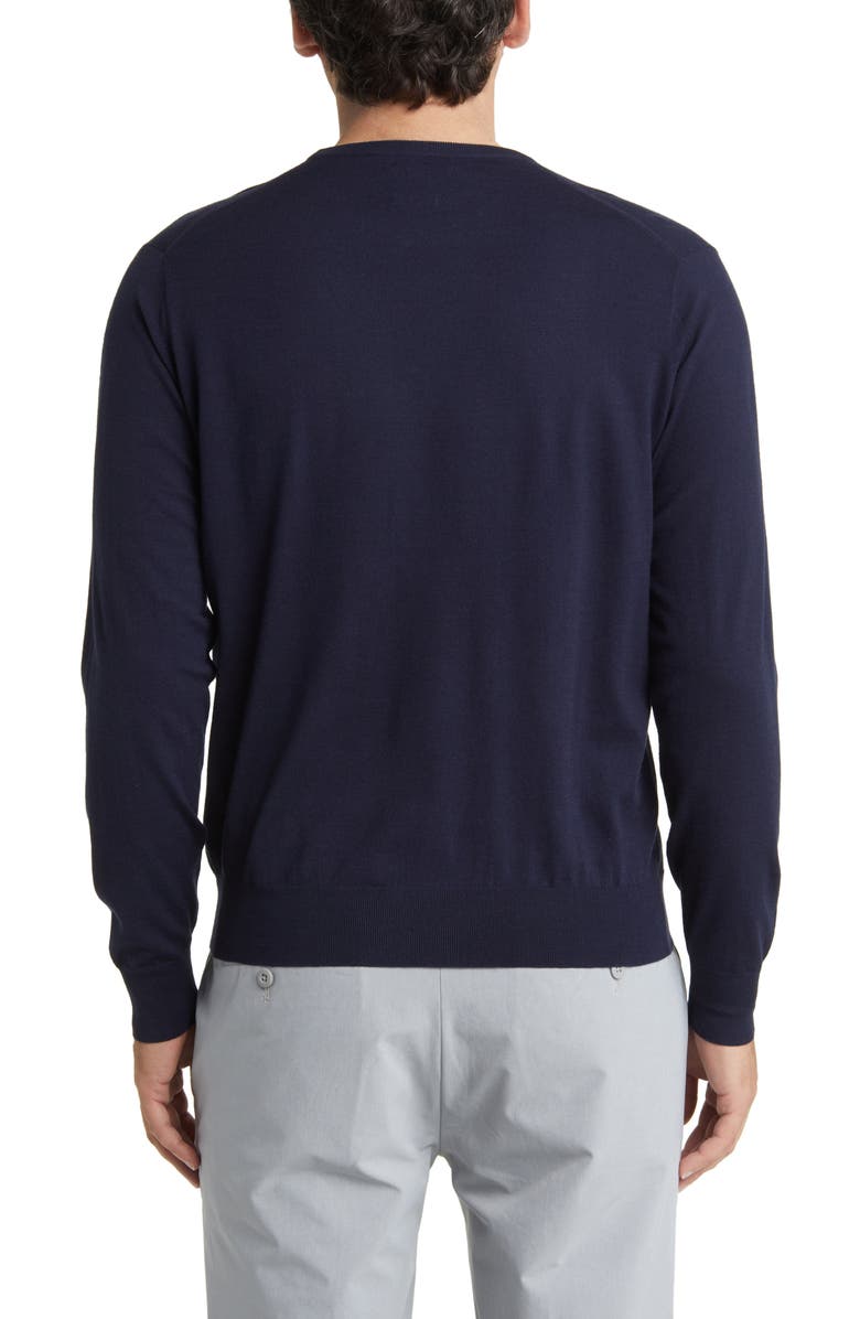 Peter Millar Crown Crafted Excursionist Flex Wool Blend Sweater, Alternate, color, Navy