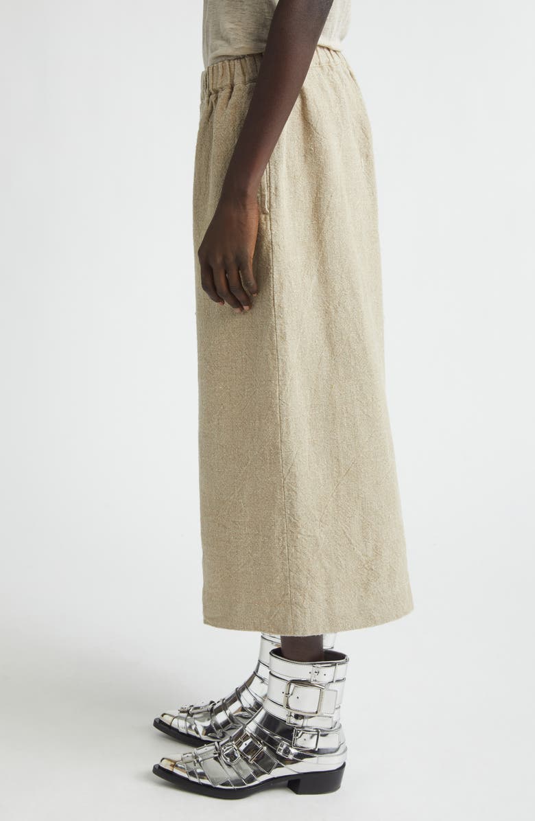 Comme des Garçons Heavyweight Linen Canvas Crop Wide Leg Pants, Alternate, color, Ecru