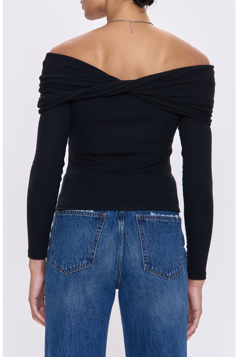 Lyra Off the Shoulder Knit Top, Alternate, color, NOIR