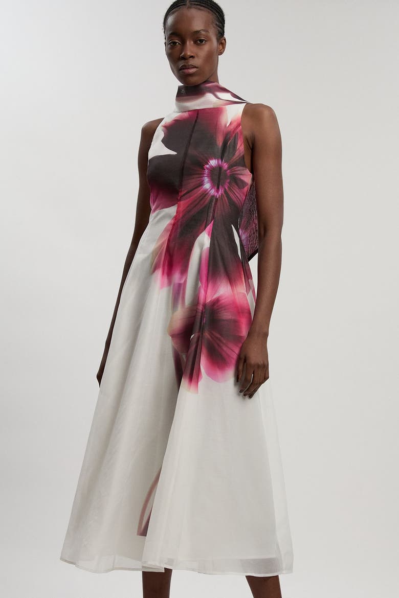 Sleeveless High Neck Midi Dress, Alternate, color, Pink