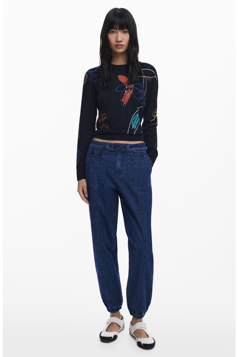 Denim Joggers, Alternate, color, MEDIUM BLUE