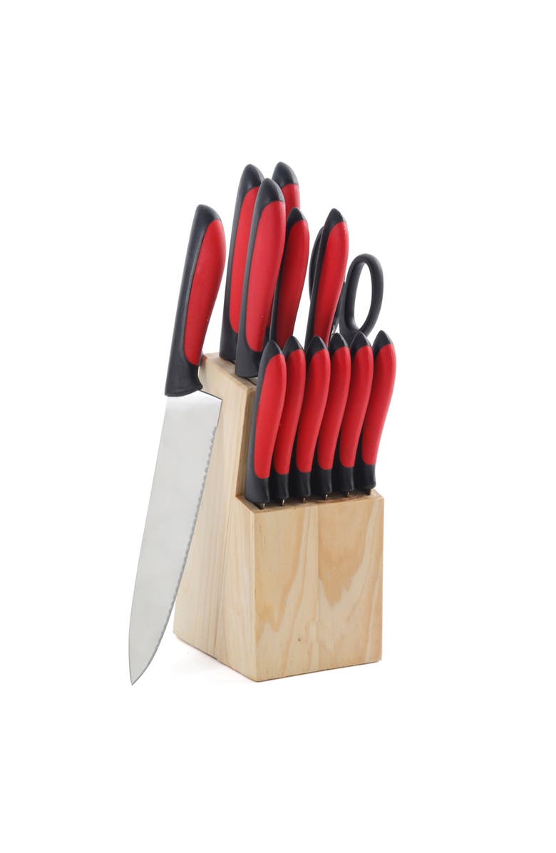 Megachef 14 Piece Cutlery Set, Main, color, Red