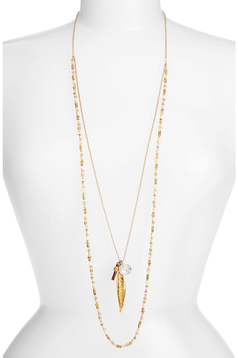 Layered Cluster Pendant Necklace, Main, color, NATURAL MIX