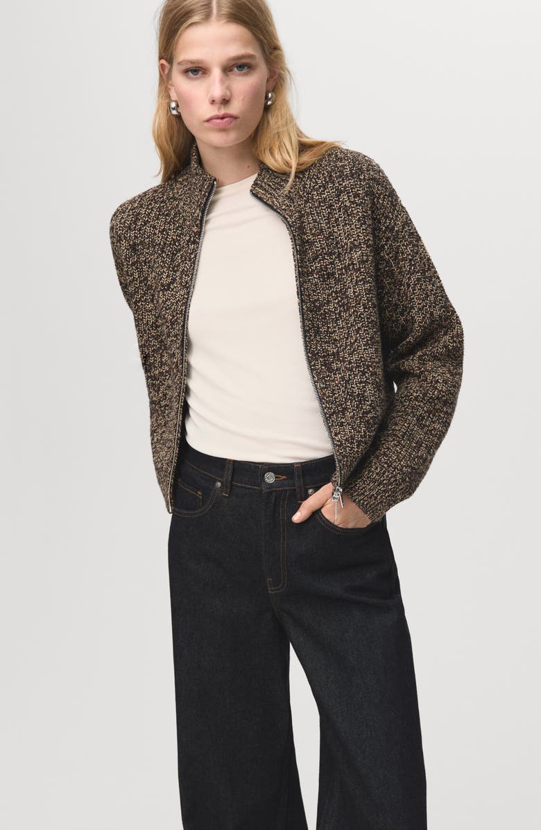 MANGO Rolled Hem Straight Leg Jeans, Alternate, color, Open Blue