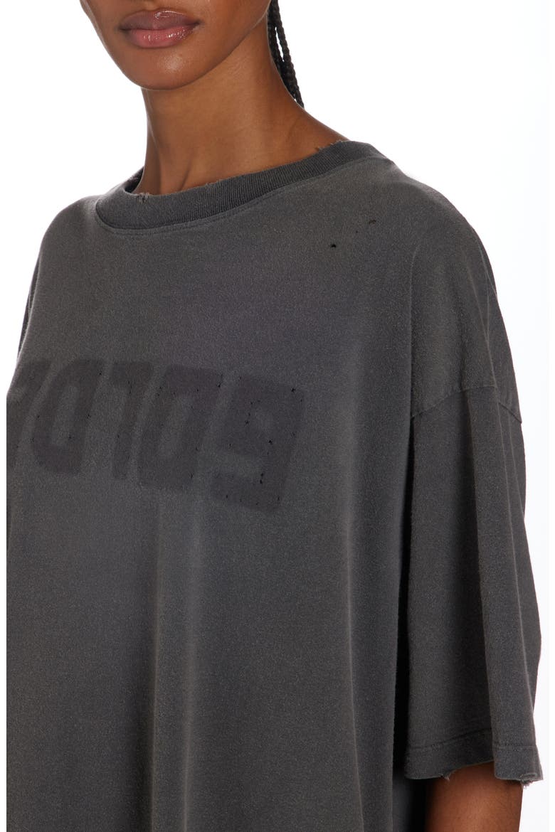 Distressed Logo Graphic T-Shirt Dress, Alternate, color, ANTHRACITE