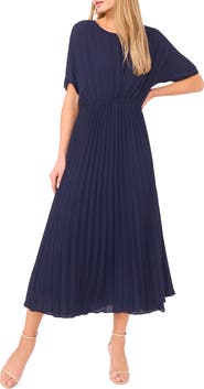 Halogen® Pleated Midi Dress