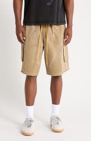 DIET STARTS MONDAY Oversize Cotton Canvas Drawstring Cargo Shorts
