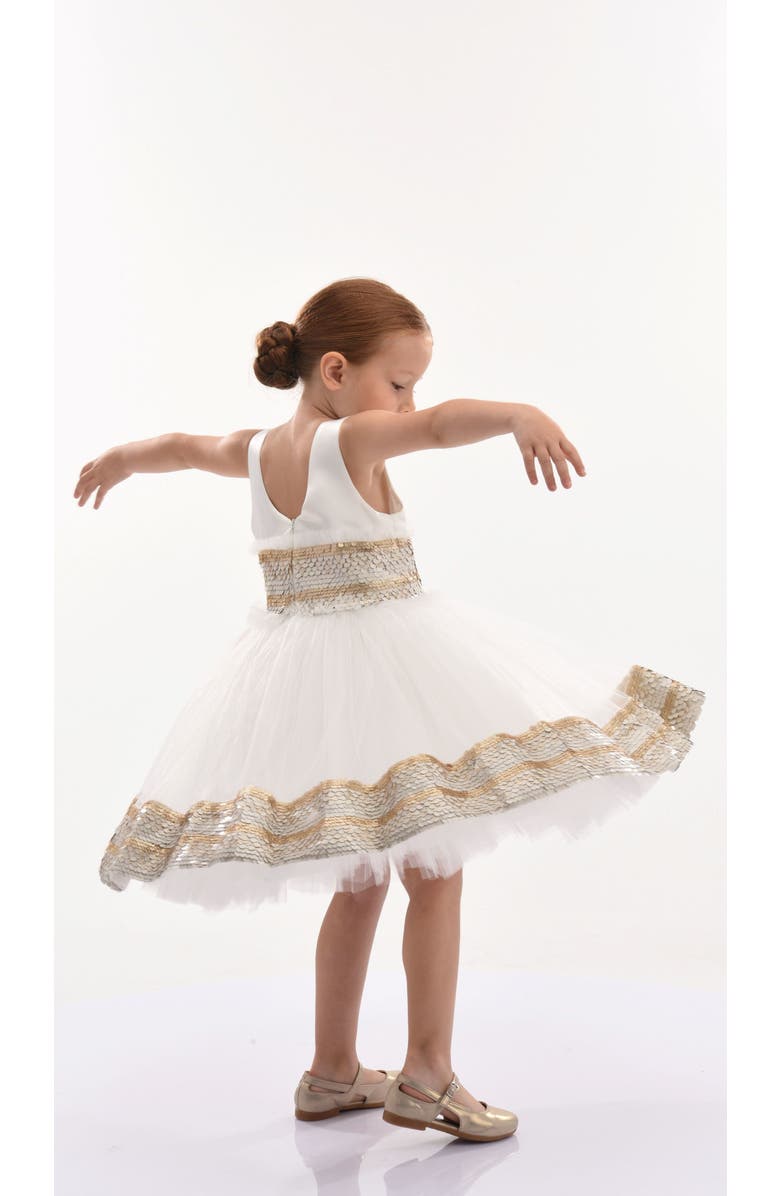 Tulleen Lorelei Sequin Hem Dress, Alternate, color, White