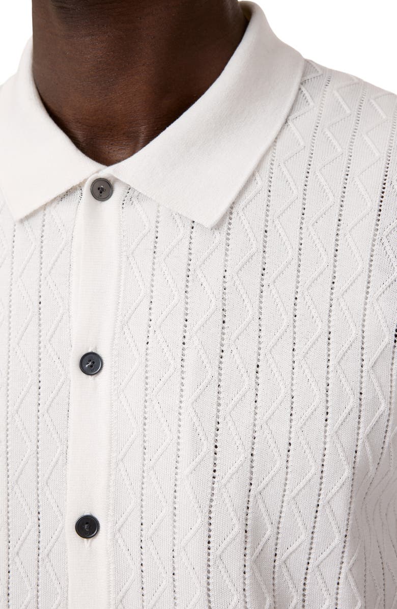 John Varvatos Moore Short Sleeve Organic Cotton Sweater, Alternate, color, White