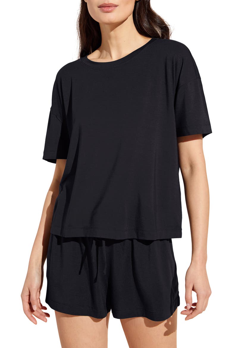 Giselle Stretch Modal Pajama Top, Main, color, BLACK
