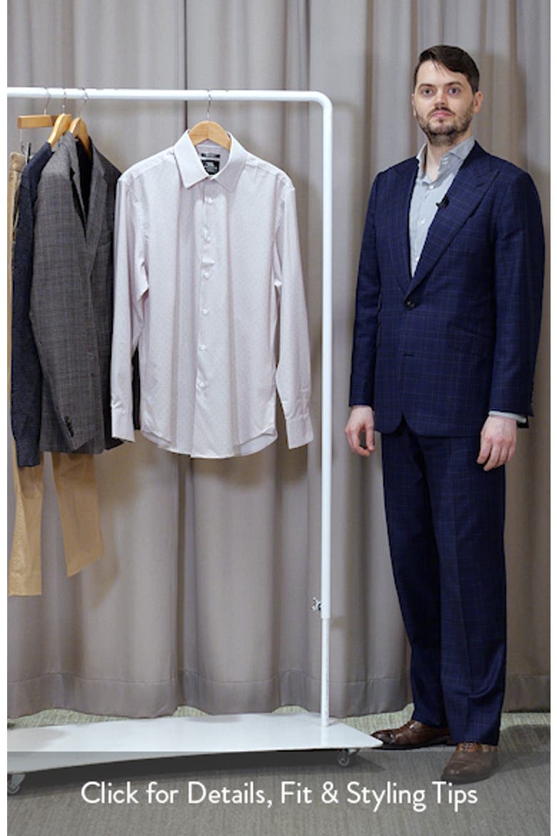 Regular Fit Stripe Dot Performance Dress Shirt video