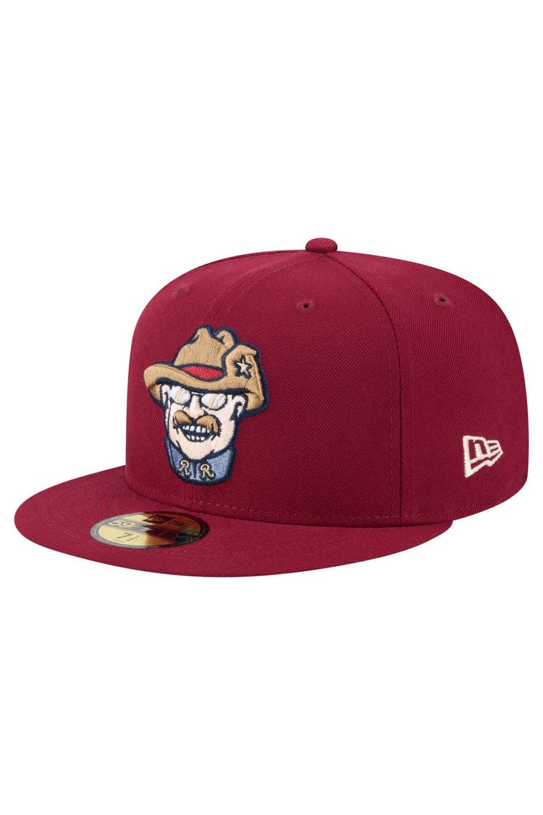 Men's New Era  Burgundy Frisco RoughRiders Authentic Collection 59FIFTY Fitted Hat, Alternate, color, Burgundy