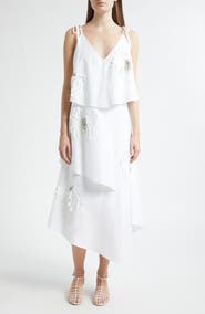 3.1 Phillip Lim Floral Appliqué Layered Midi Dress