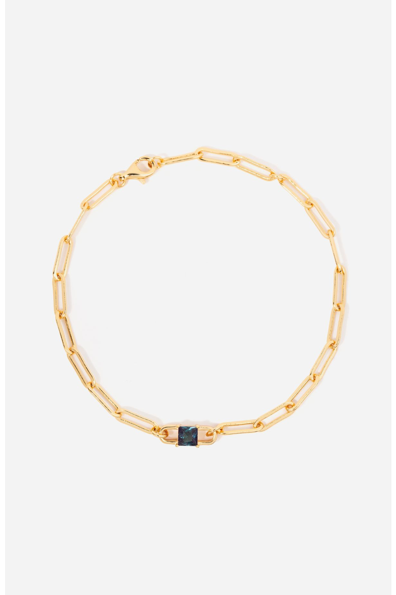 Birthstone Paperclip Chain Bracelet, Main, color, Alexandrite