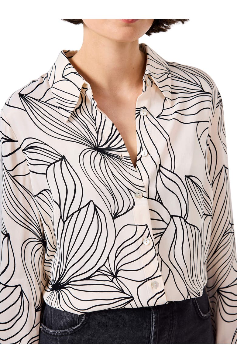 MINT VELVET Floral Print Satin Shirt, Alternate, color, Cream