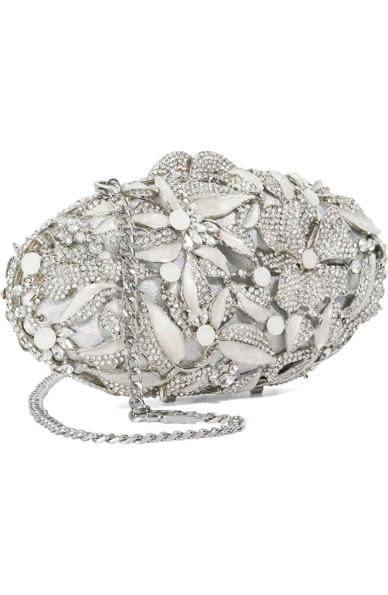 Dune London Brides Crystal Embellished Minaudière, Alternate, color, Silver