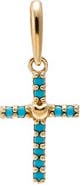 BY ADINA EDEN Turquoise Cross Charm 14K