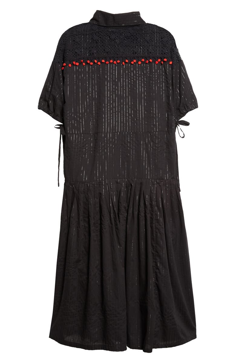 KÚR Lace Inset Drop Waist Shift Dress, Alternate, color, Black Multi