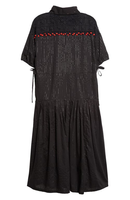 Kúr Lace Inset Drop Waist Shift Dress In Multi
