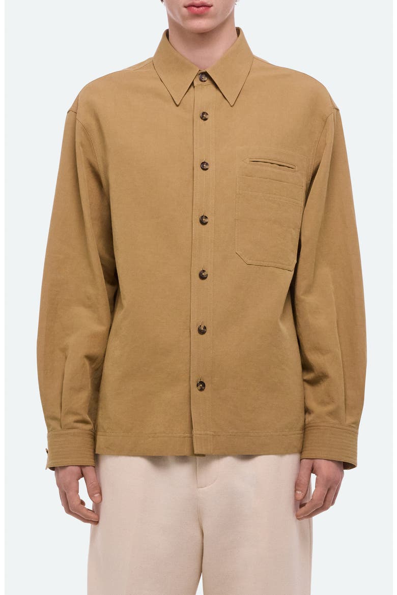 Sailor Cotton & Linen Button-Up Overshirt, Main, color, TRENCH