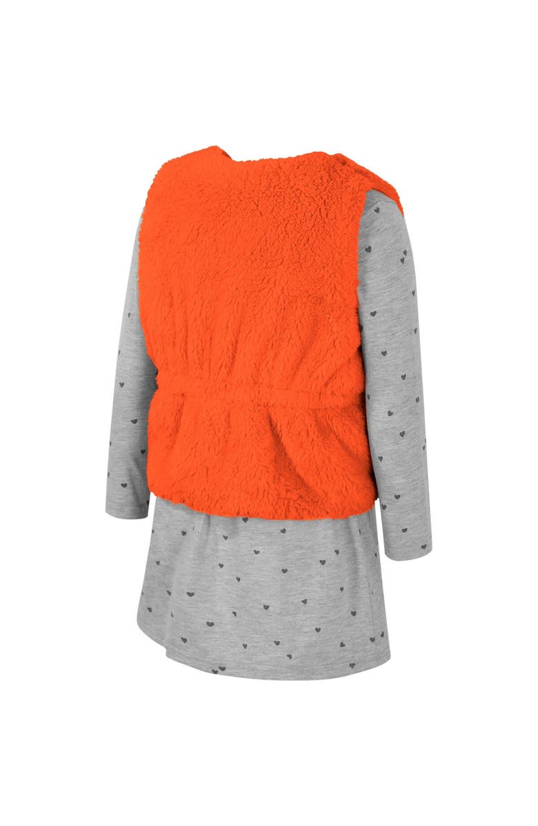 COLOSSEUM Girls Toddler Colosseum Orange Clemson Tigers Meowing Vest & Dress Set, Alternate, color, Orange