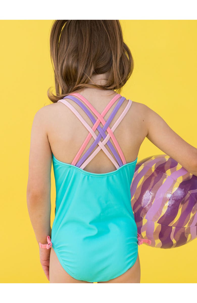 RuffleButts UPF50 Sun Protected Cross-Back One Piece, Alternate, color, Magical Unicorns