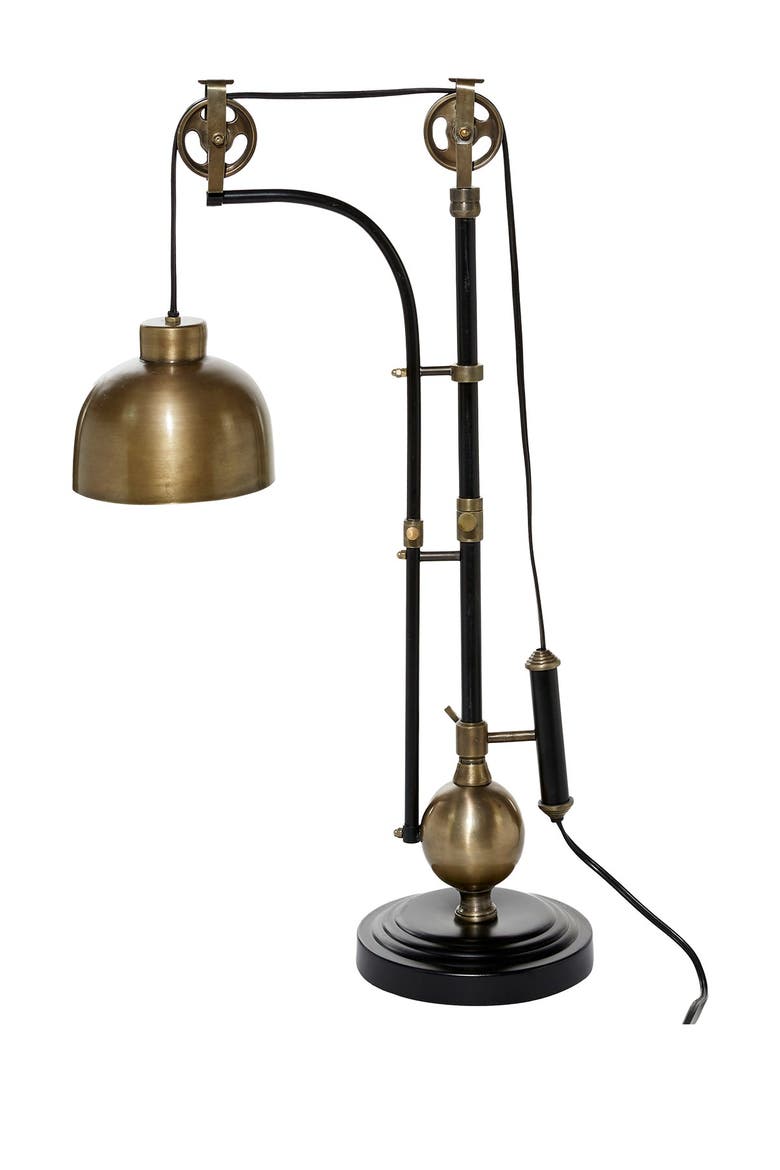Black Metal Industrial Floor Lamp, Main, color, BLACK