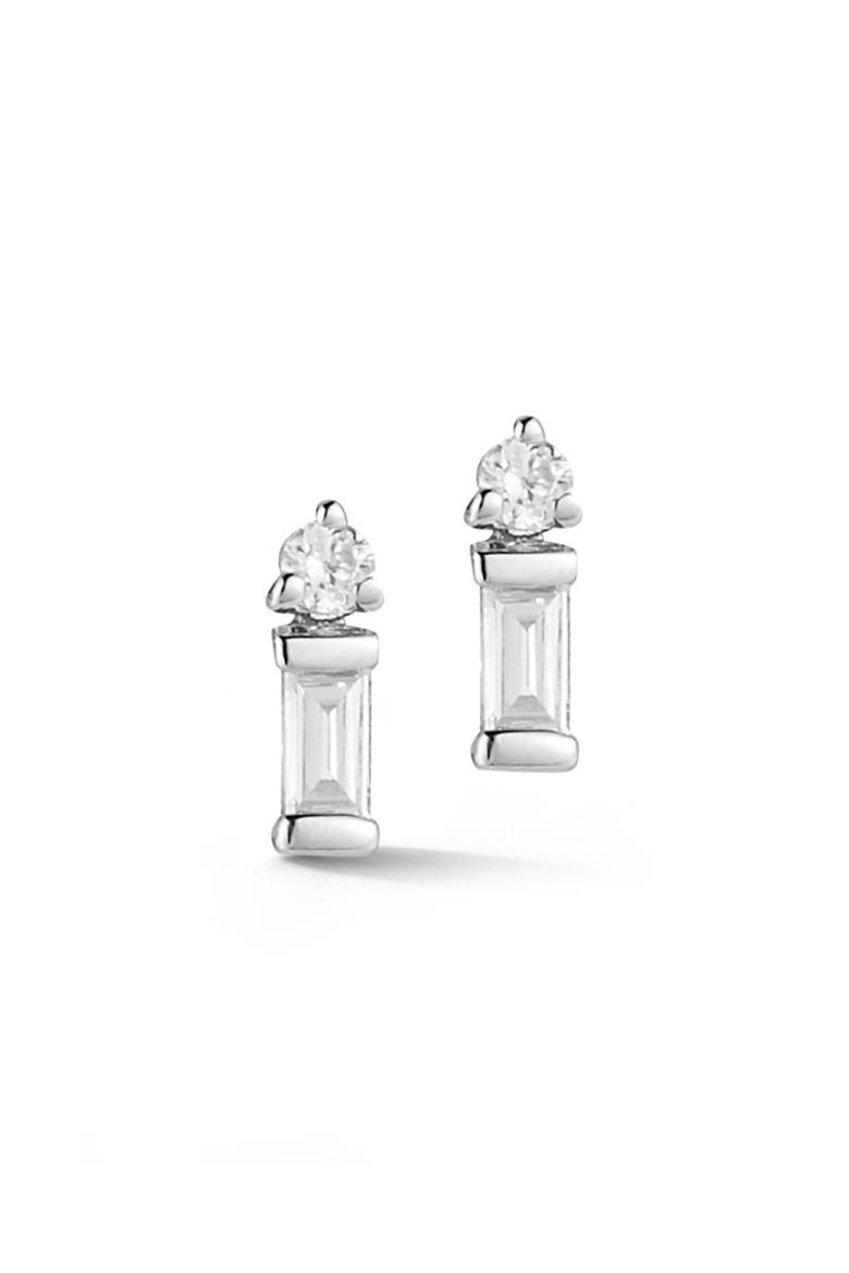 Sadia Pearl Mini Diamond Stud Earrings, Main, color, WHITE GOLD